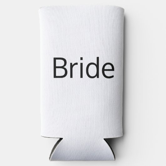 Minimalistisch zwart-withuwelijk seltzer blikjeskoeler (Voorkant)