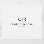 Minimalistisch zwart-withuwelijk sparkling wijnetiket (Enkel label)