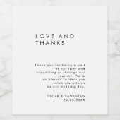 Minimalistisch zwart-withuwelijk wijn etiket (Enkel label)