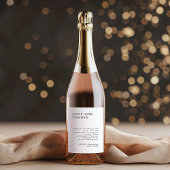 Minimalistisch zwart-withuwelijk wijn etiket