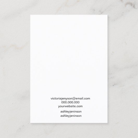 Minimalistisch zwart-witjuwelenaarscherm visitekaartje (Achterkant)