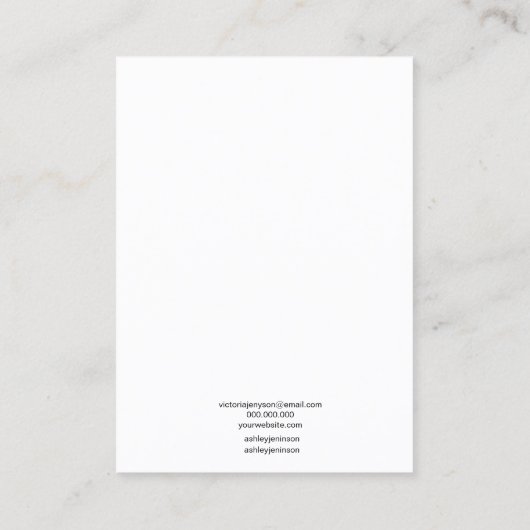 Minimalistisch zwart-witjuwelenaarscherm visitekaartje (Achterkant)