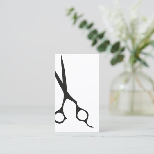 Minimalistisch zwart witkapsalon visitekaartje (Staand voorkant)
