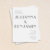 Minimalistisch zwart-witkunsthuwelijk kaart