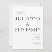 Minimalistisch zwart-witkunsthuwelijk kaart (Voorkant)