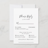 Minimalistisch zwart-witmenu Keuze antwoord (Voorkant)