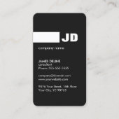 Minimalistisch zwart-witmonogram consultant visitekaartje (Voorkant)