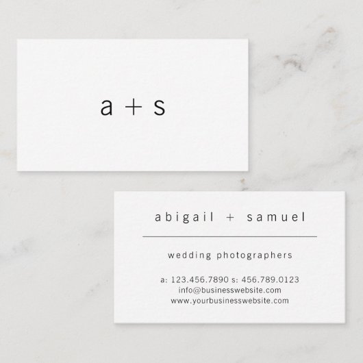 Minimalistisch zwart-witmonogram Logo Visitekaartje (Voorkant / Achterkant)