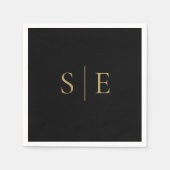 Minimalistisch zwart-witmonogram servet (Voorkant)