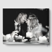 Minimalistisch zwart witscript | Fotobruiloft Gastenboek (Achterkant)