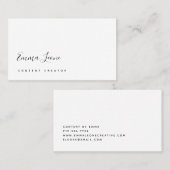 Minimalistisch zwart-witscript visitekaartje (Voorkant / Achterkant)