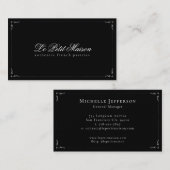 Minimalistisch zwart-witscript voor bakkerij visitekaartje (Voorkant / Achterkant)