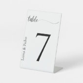 Minimalistisch zwart-wittabelnummer reclamebord met voetstuk (Voorkant)