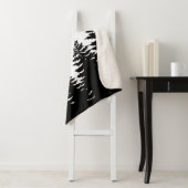 Minimalistisch zwart-witte denboomsilhouet sherpa deken (In situ)
