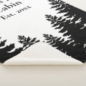 Minimalistisch zwart-witte denboomsilhouet sherpa deken (3/4)