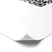 Minimalistisch Zwart Witte Huwelijksprogramma QR-c Poster (Hoek)
