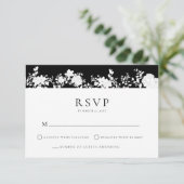 Minimalistisch zwart | Witte RSVP Behuizing Kaart (Staand voorkant)