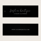 Minimalistisch Zwart Zakelijk Label Hang Label Mini Visitekaartjes (Voorkant /achterkant)