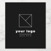 Minimalistisch zwart zakelijk logo promotioneel wijn etiket (Enkel label)