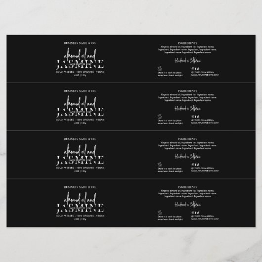 Minimalistisch Zwart Zeep Bar Band Product Wrap La (Voorkant)