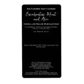 Minimalistisch zwart zeep verpakkingslabel etiket (Voorkant)