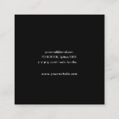 Minimalistisch zwart zilveren vierkant visitekaart vierkante visitekaartje (Achterkant)