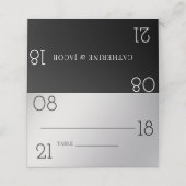 Minimalistisch zwart, zilverwitter plaatskaartje (Buitenkant ongevouwen)