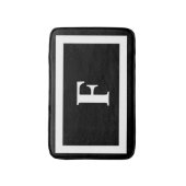 Minimalistisch zwart zwart-wit zwart-wit monogram badmat (Voorkant Verticaal)