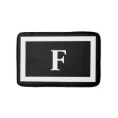 Minimalistisch zwart zwart-wit zwart-wit monogram badmat (Voorkant)