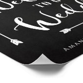 Minimalistisch zwarte bord Welkom bij ons huwelijk Poster (Hoek)