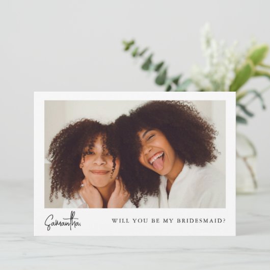 Minimalistisch zwarte chic-fotobriefvormig voorste (Staand voorkant)