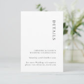 Minimalistisch zwarte en witte bruiloft — Details  Kaart (Staand voorkant)