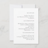 Minimalistisch zwarte en witte bruiloft — Details  Kaart (Achterkant)