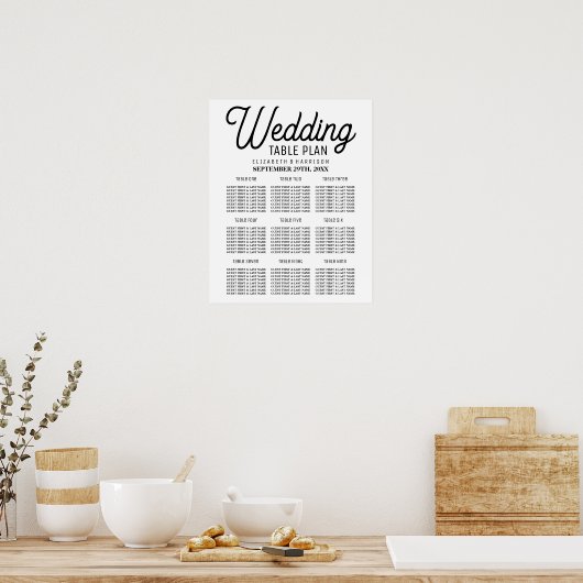 Minimalistisch zwarte en witte weddenschappen poster (Keuken)