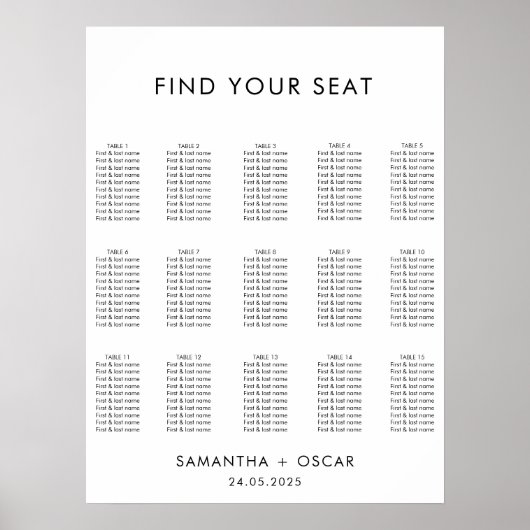 Minimalistisch zwarte en witte weddenschappen poster (Voorkant)