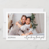 Minimalistisch zwarte foto Bloemenmeisje-voorstel (Voorkant)