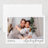 Minimalistisch zwarte foto Bloemenmeisje-voorstel (Voorkant / Achterkant)