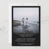 Minimalistisch zwarte foto-uithuwrepeater kaart (Voorkant)