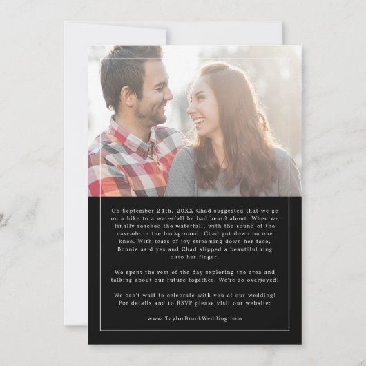 minimalistisch | Zwarte foto voorstel verhaal brui Kaart (Achterkant)