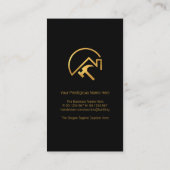 Minimalistisch zwarte gouden dakpannen — Handyman  Visitekaartje (Achterkant)