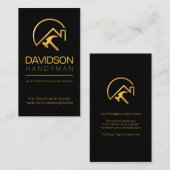 Minimalistisch zwarte gouden dakpannen — Handyman  Visitekaartje (Voorkant / Achterkant)