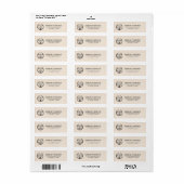 Minimalistisch zwarte justitie-Logo op beige linen Etiket (Full Sheet)