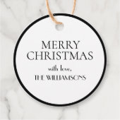 Minimalistisch zwarte kerst van Elegant White Bedankjes Labels (Voorkant)