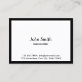 Minimalistisch zwarte-randschermschrijver visitekaartje (Voorkant)