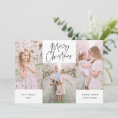 Minimalistisch zwarte Script Calligraphy Collage H Feestdagenkaart (Staand voorkant)