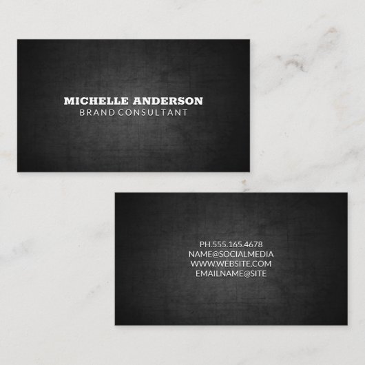 minimalistisch | Zwarte textuur Visitekaartje (Voorkant / Achterkant)