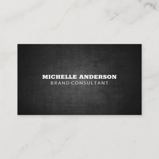 minimalistisch | Zwarte textuur Visitekaartje (Voorkant)