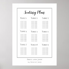 Minimalistisch zwarte Typografie/grenszetplan Poster