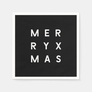 Minimalistisch zwarte Typografie Merry Xmas Servet