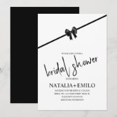 Minimalistisch zwarte Vrijgezellenfeest Brunch Kaart (Voorkant / Achterkant)